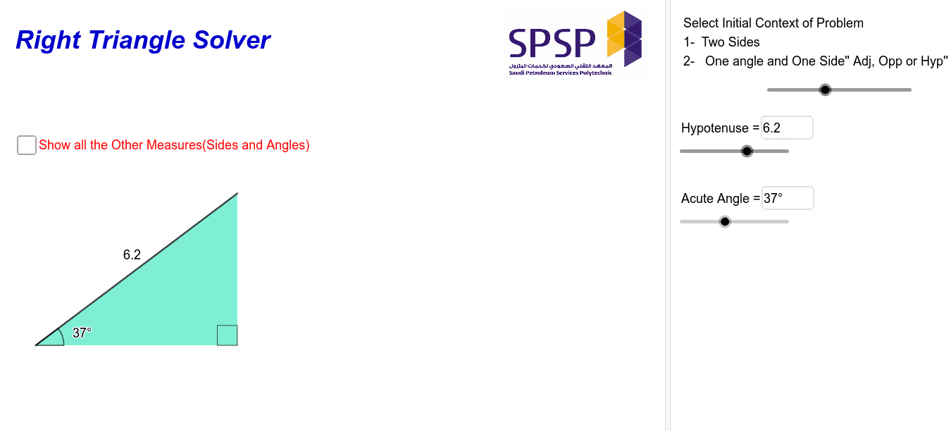 Right triangle Solver – GeoGebra