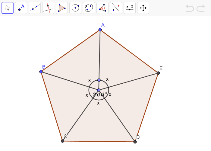 The sum of the Interior Angles of a Pentagon GeoGebra