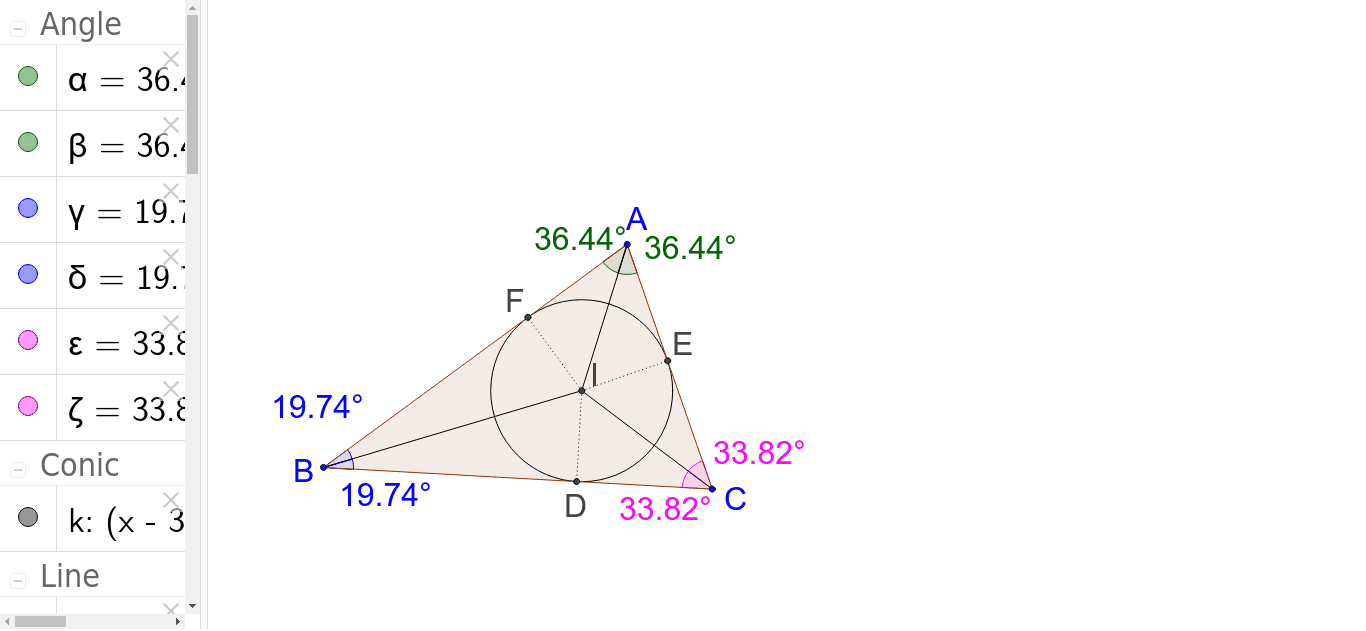 内心 図形の性質 Geogebra 内心 図形の性質 Geogebra