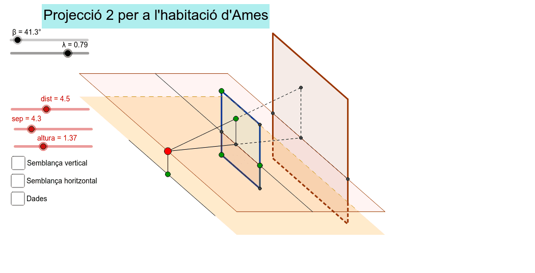 Estudi de la projecció entre plans paral·lels per a l'habitació d'Ames