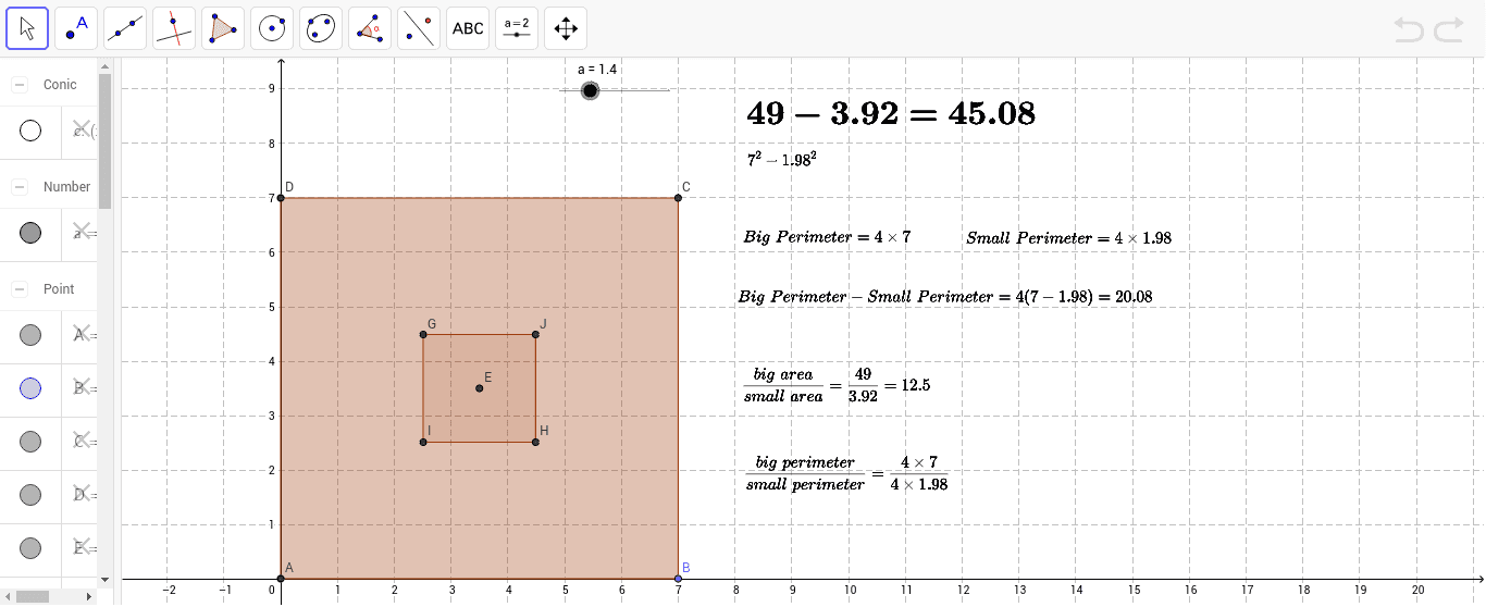 Square Within Square Simulation – GeoGebra