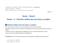 Teoría - 11 - Posición relativa de una recta y un plano.pdf