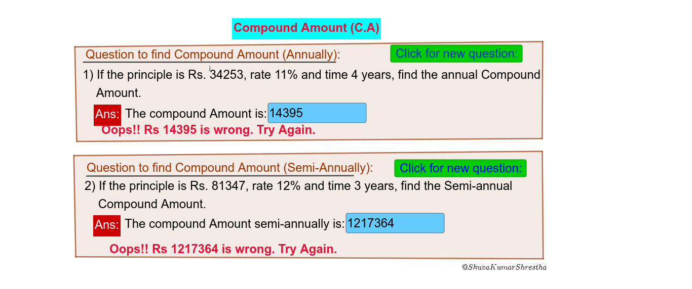 Compound Amount (Annually/Semi-Annually) – GeoGebra