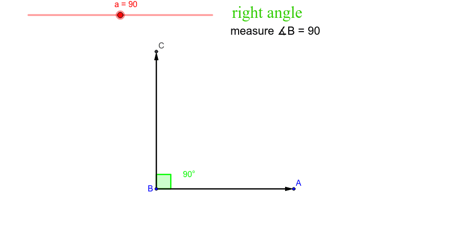 Classification d'un angle selon la mesure – GeoGebra