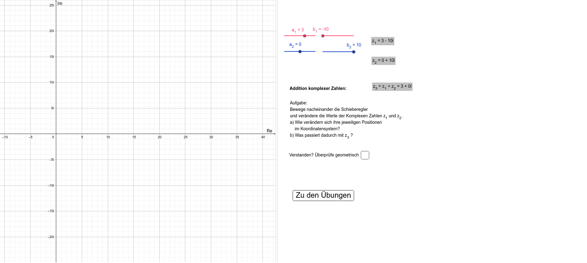 Addition Komplexe Zahlen – GeoGebra