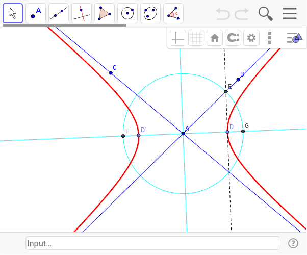 漸近線から双曲線を描く Geogebra 漸近線から双曲線を描く Geogebra