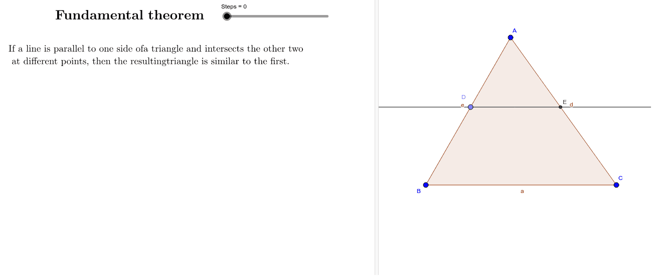 Triangle similarity Definition, criteria and demonstrations GeoGebra