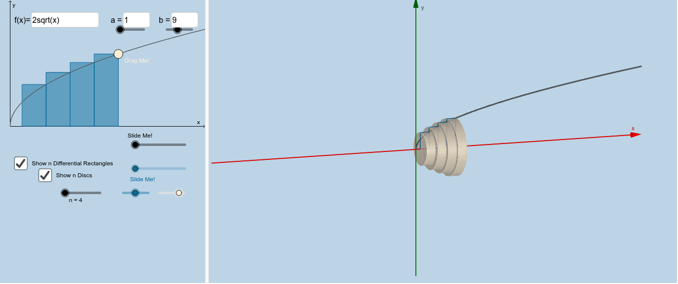 Disk Method Visualization GeoGebra