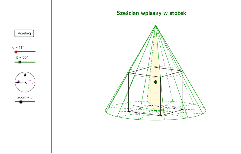 Kulę Sześcian I Stożek Zanurzono W Cieczy Sześcian wpisany w stożek – GeoGebra