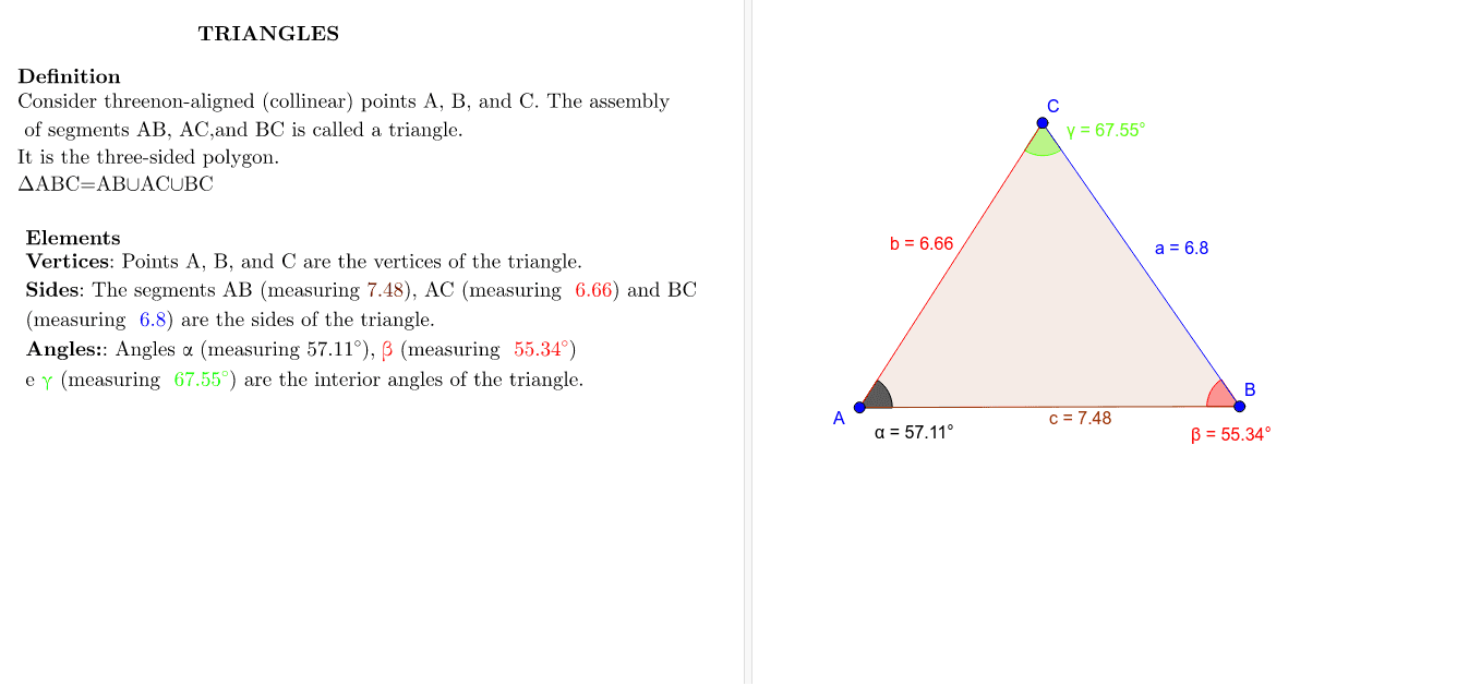 Triangles Definition And Elements Geogebra