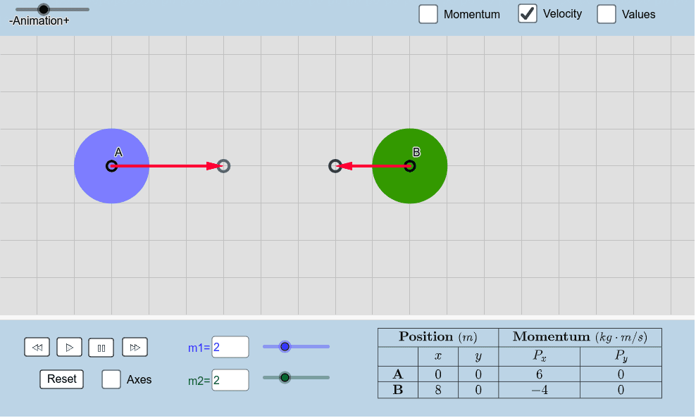 Elastic Collision Animation