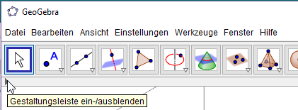 3D-Gestaltungsleiste: öffnen und schließen