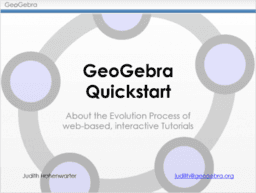 GeoGebra Quickstart - Evolution of interactive Tutorials