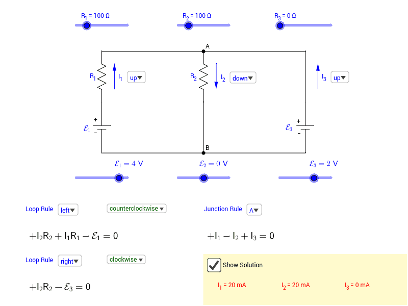 Multi-Loop Circuit – GeoGebra