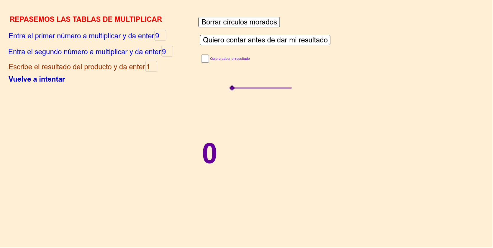 Tablas de multiplicar GeoGebra