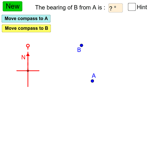 Bearings Practice with Compass Reference GeoGebra