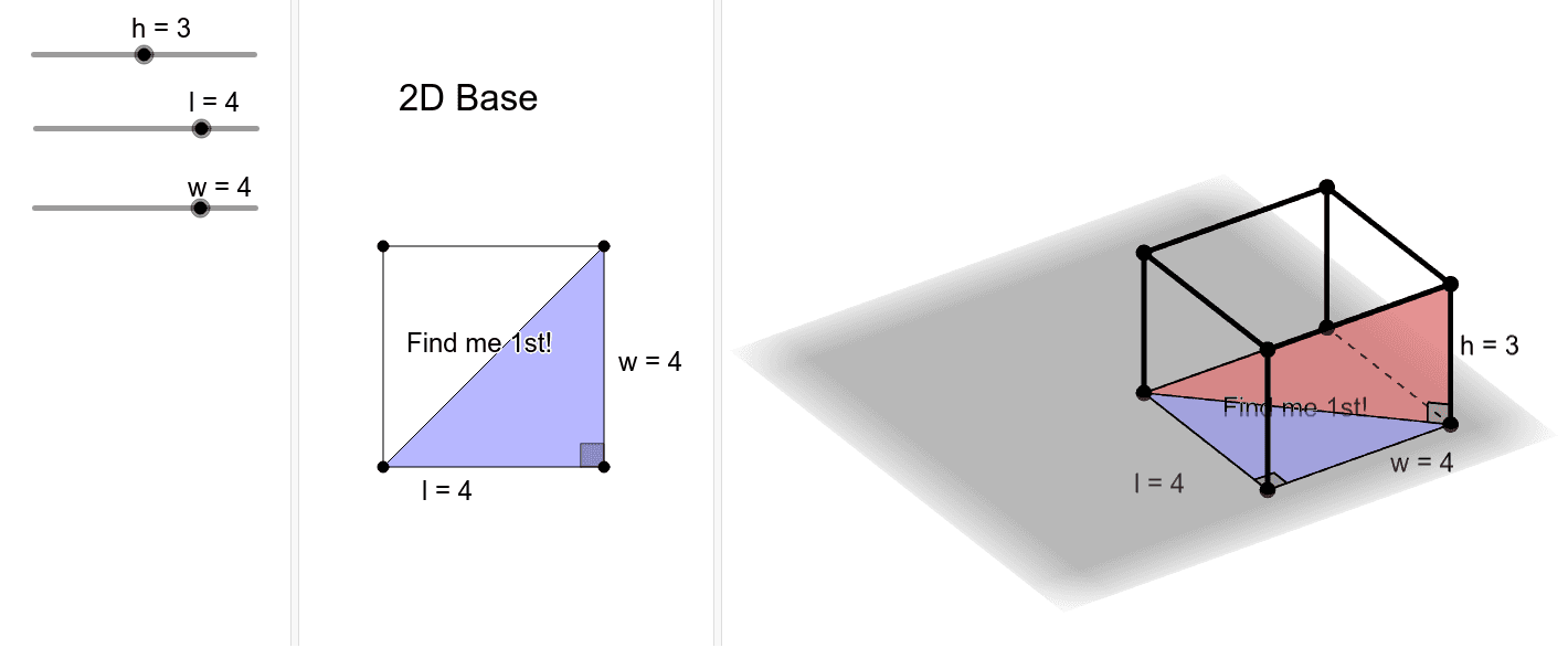 Diagonal of a Prism GeoGebra