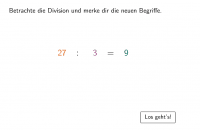 Bezeichnungen der Division GeoGebra