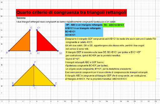 Quarto Criterio Di Congruenza Dei Triangoli Rettangoli Quarto Criterio di congruenza tra triangoli rettangoli – GeoGebra