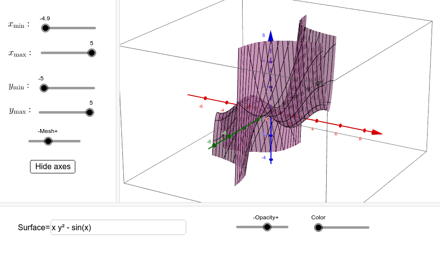 Plotting 3D surfaces GeoGebra