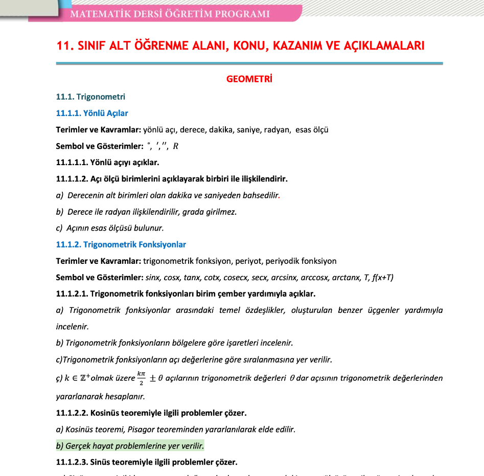 COSINUS FUNCTION TEACHING IN THE HIGH SCHOOL