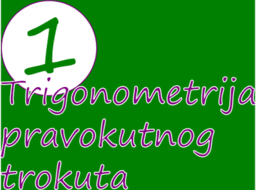 Trigonometrija pravokutnog trokuta