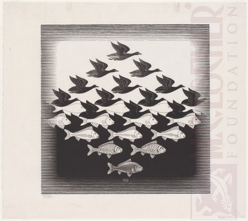 Sky and Water. M.C. Escher - 1938