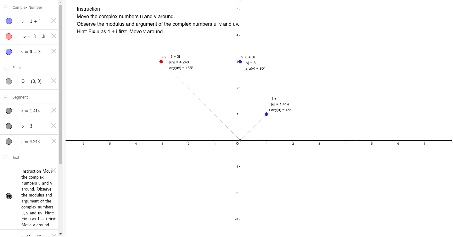 Multiplication of Complex Numbers – GeoGebra