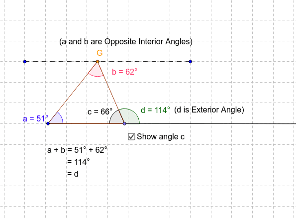 Exterior Angle Theorem Geogebra