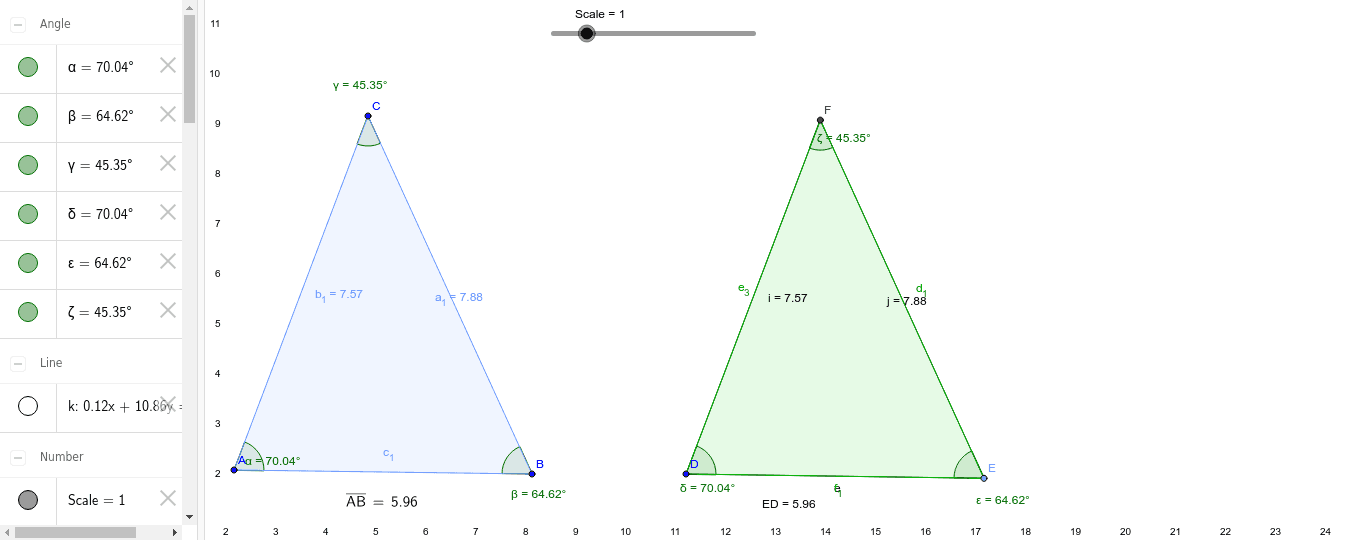 similar-triangles-with-scale-factor-slider-geogebra