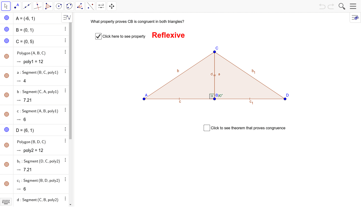 Triangle Congruence GeoGebra