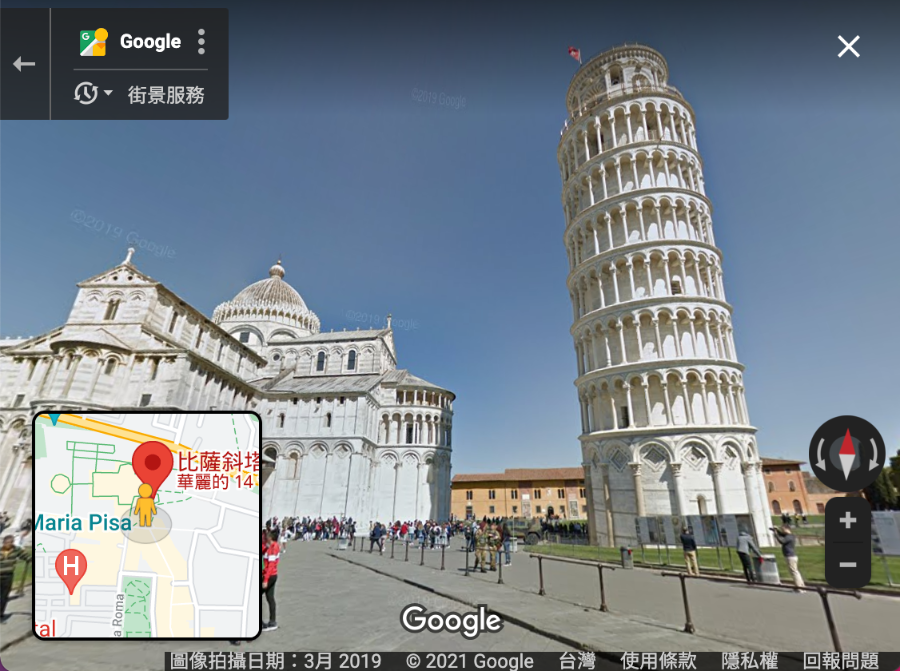 Google Map 的比薩斜塔