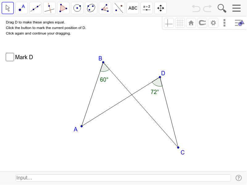 mark equal angles GeoGebra