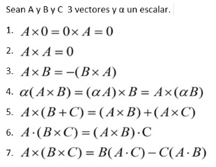 Propiedades del Producto Cruz