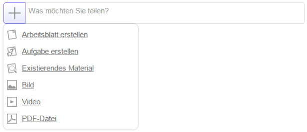 Einen Beitrag mit einem Material direkt erstellen