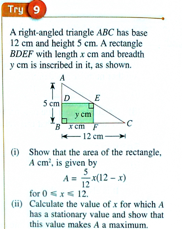 Class Activity 1 - Do Try 9 (i) on writing paper