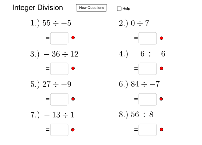 Integer Division GeoGebra