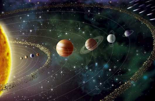 Rappresentazione grafica del sistema solare odierno