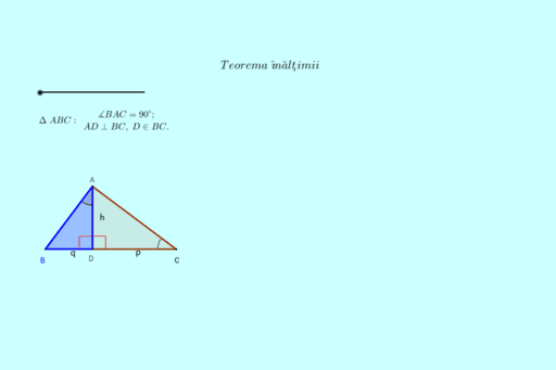 Teorema înălţimii 2 – GeoGebra
