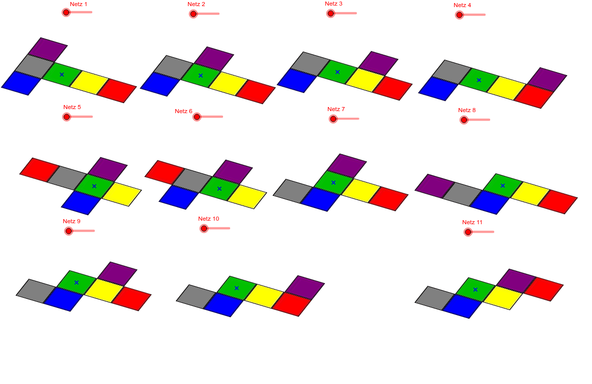 Die 11 Würfelnetze – GeoGebra