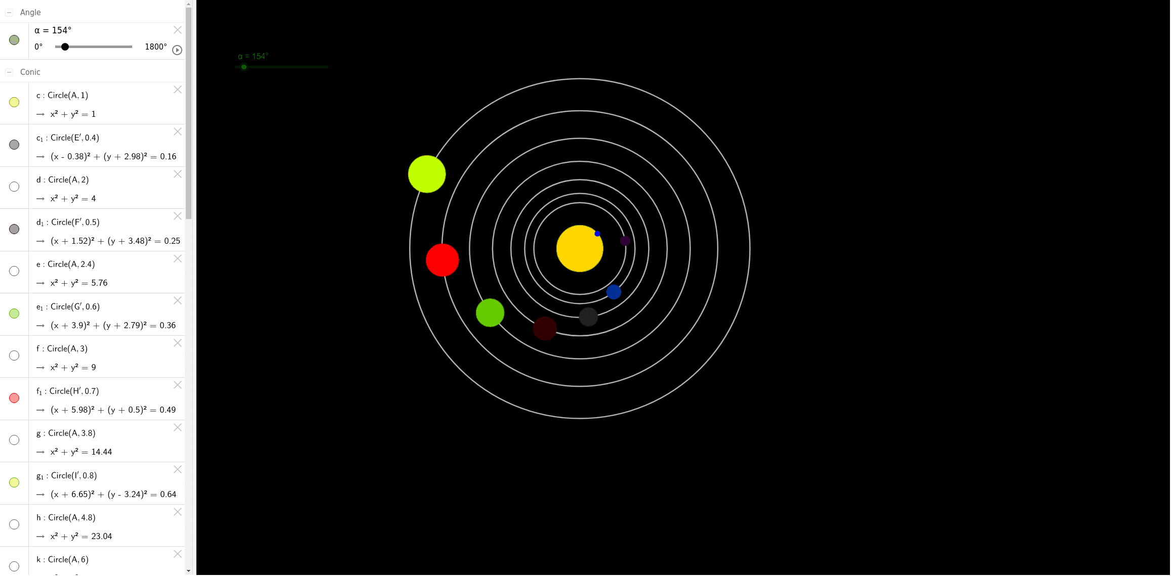 Solar System – GeoGebra
