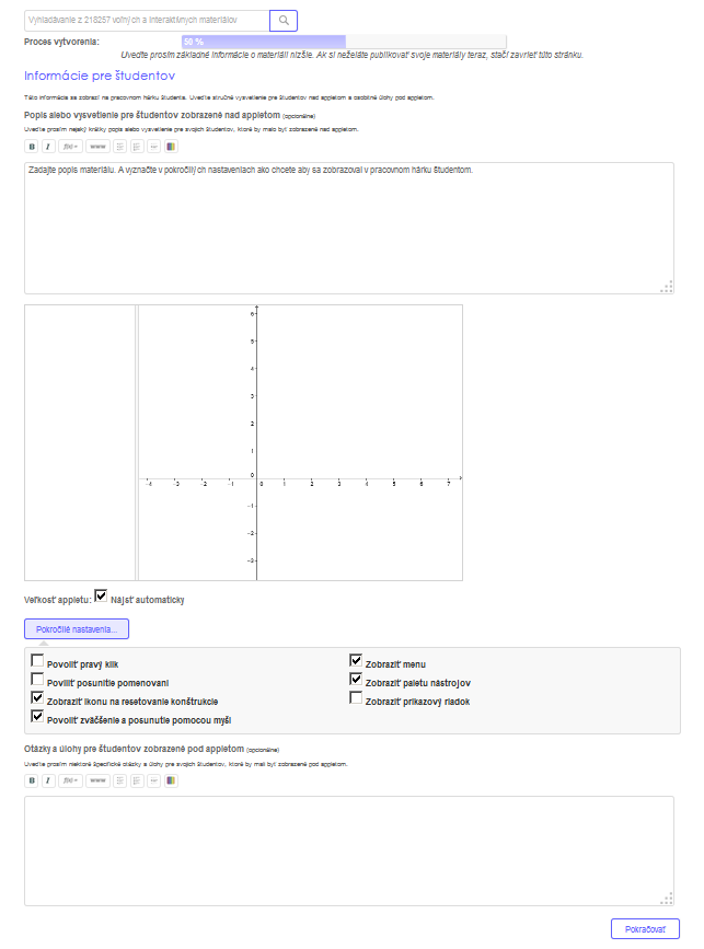 Nahratie materiálu na GeoGebra tube krok 2