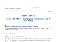 Teoría - 14 - Método directo para obtener la inversa de una matriz.pdf