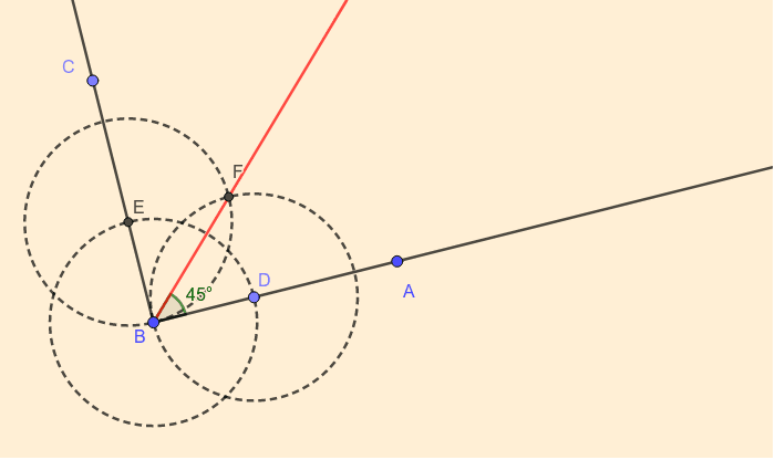 Construir um ângulo de 45º – GeoGebra