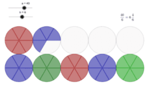 Αντιγραφή του Fractions as parts of circles. – GeoGebra