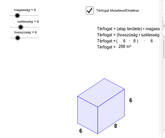 Téglatest térfogat számítás