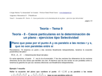 Teoría - 8 - Casos particulares en la determinación de un plano - ejercicios tipo Selectividad.pdf