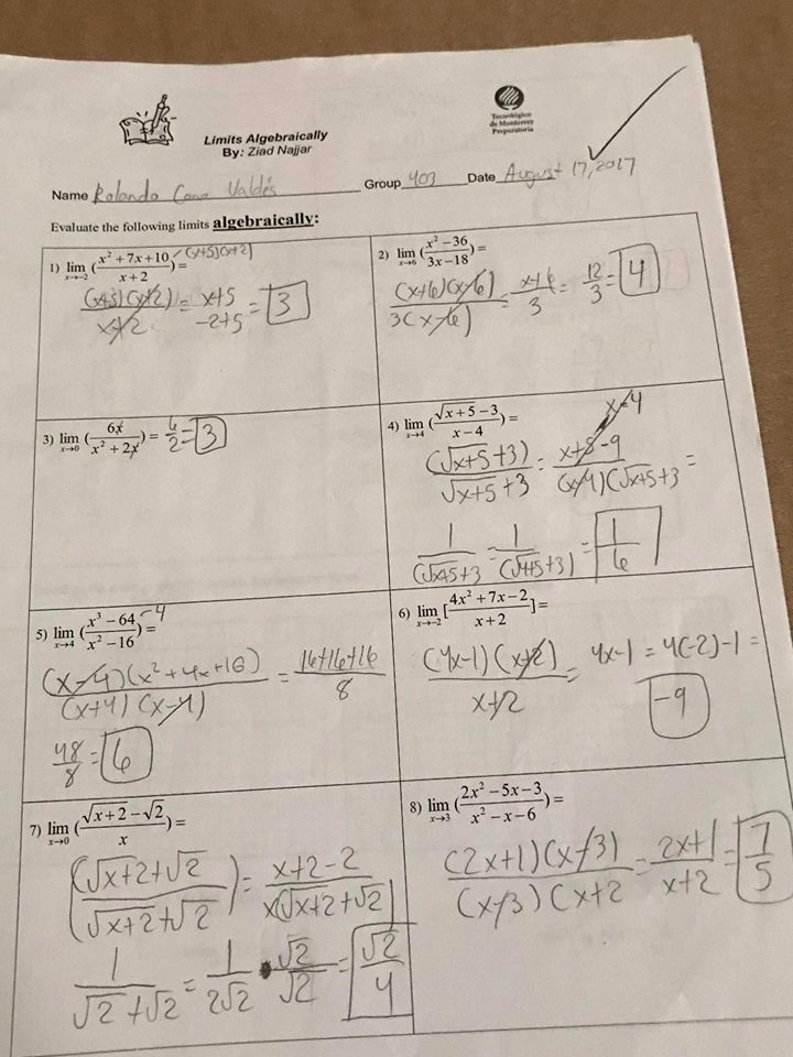 LIMITS ALGEBRAICALLY