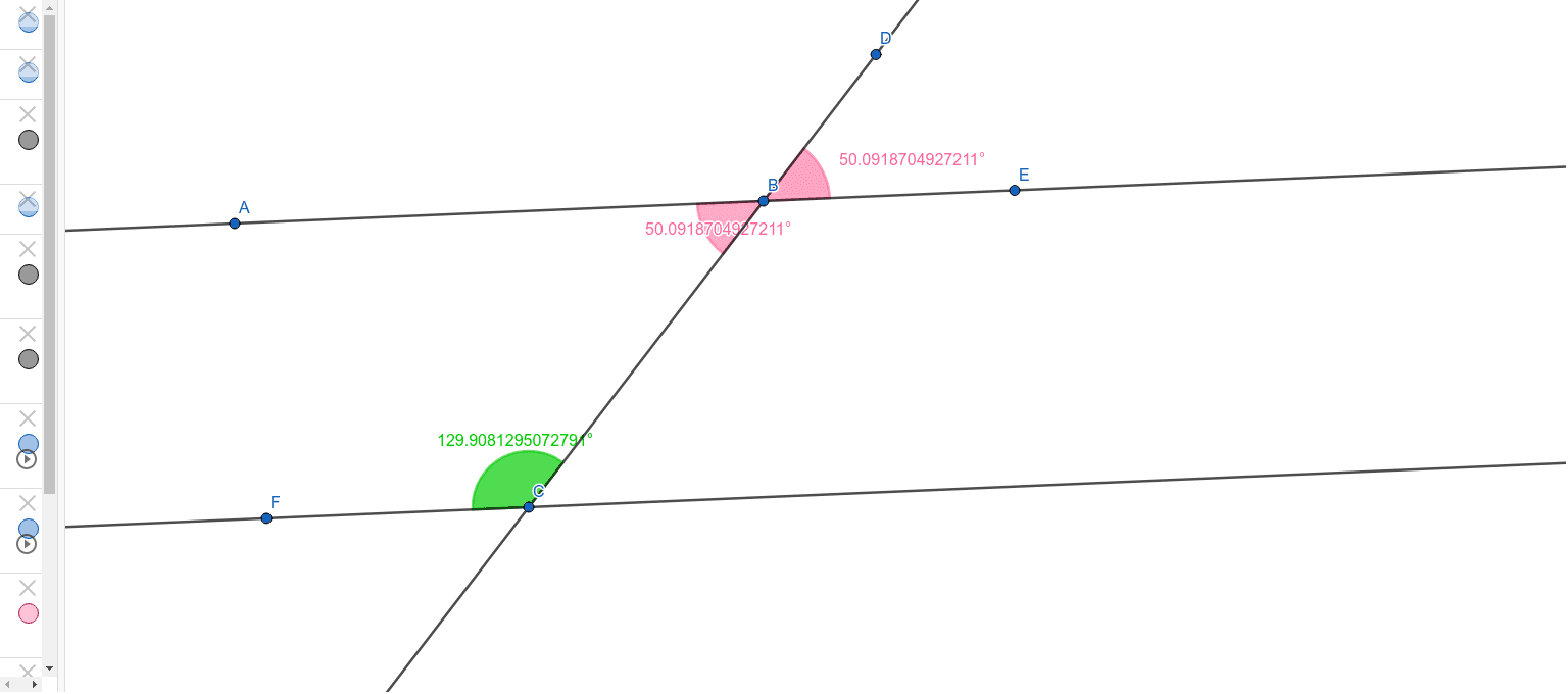 平行線のいろいろな角 Geogebra