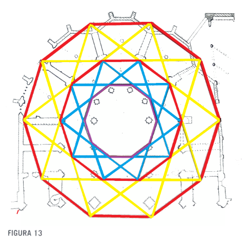 Detailtekening van de plattegrond van apsis en de kooromgang